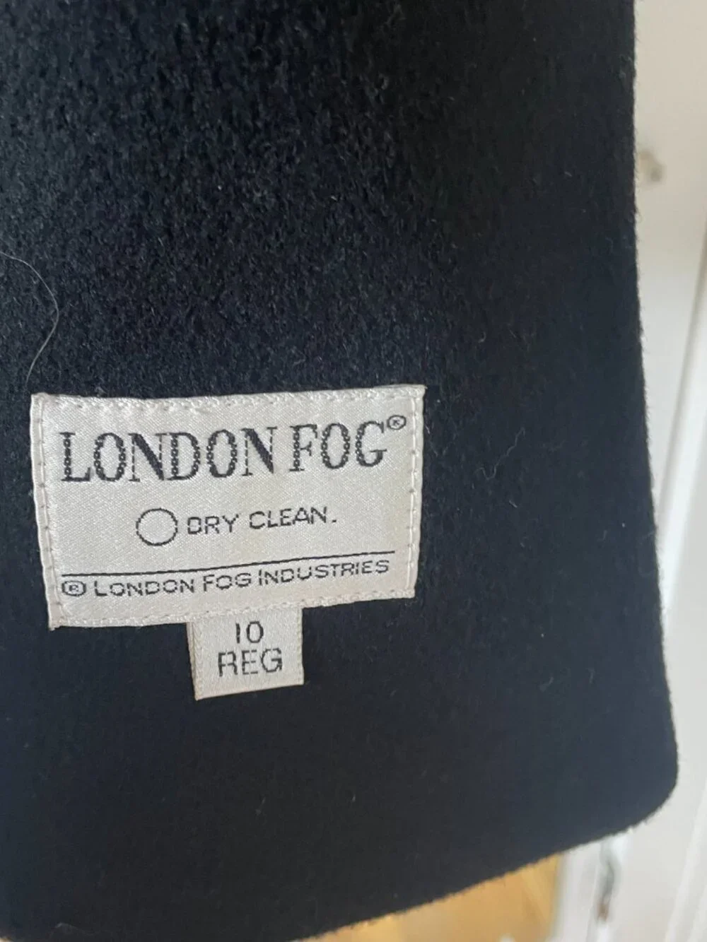 London Fog Black Double-Breasted Pea Coat Size 10 Wool - Picture 5 of 9
